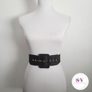 Stretchy black suede-like waist belt